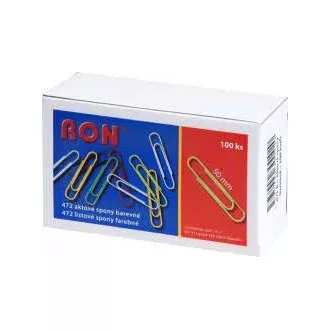 Dopisní spony 50mm 472B 100ks barevné Ron Dopisní spony 50mm 472B 100ks barevné Ron