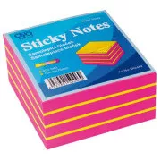 Bloček samolepící 75x75mm růžovo-žlutý neon 400 listů Auro