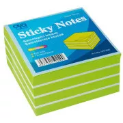 Bloček samolepící 75x75mm zeleno-bílý neon 400 listů Auro