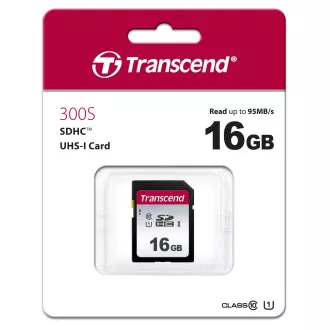 TRANSCEND SDHC karta 16GB 300S, UHS-I U1 (R:95/W:45 MB/s) TRANSCEND SDHC karta 16GB 300S, UHS-I U1 (R:95/W:45 MB/s)
