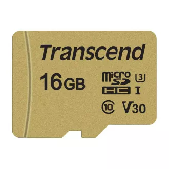 TRANSCEND MicroSDHC karta 16GB 500S, UHS-I U3 V30 + adaptér TRANSCEND MicroSDHC karta 16GB 500S, UHS-I U3 V30 + adaptér