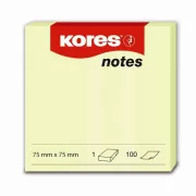 Bloček samolepící 75x75mm žlutý 100 listů Kores