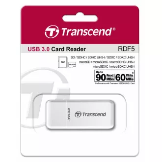 TRANSCEND Card Reader F5, USB 3.0, White TRANSCEND Card Reader F5, USB 3.0, White