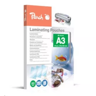 Peach Laminating Pouch A3 (303x426mm), 80mic, PPR080-01 Peach Laminating Pouch A3 (303x426mm), 80mic, PPR080-01