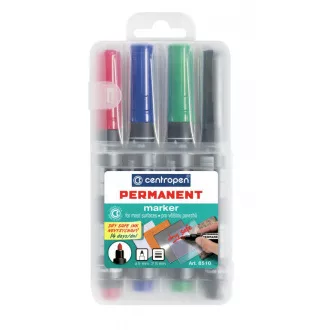 Popisovač Centropen 8510/4 permanent 4 barvy válcový hrot 2,5mm Popisovač Centropen 8510/4 permanent 4 barvy válcový hrot 2,5mm
