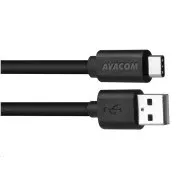 Datový a nabíjecí kabel USB - USB Type-C, 100cm, černá