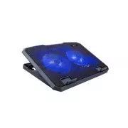 C-TECH chladící podložka pod NTB CLP-140, 15, 6", 2x 140mm, 2x USB, modré podsvícení