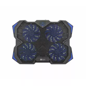 C-TECH chladící podložka pod NTB Zefyros (GCP-01B), casual gaming, 17, 3", modré podsvícení, regulace otáček