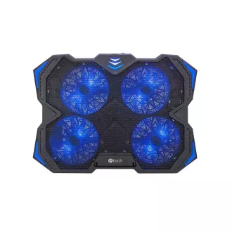 C-TECH chladící podložka pod NTB Zefyros (GCP-01B), casual gaming, 17, 3", modré podsvícení, regulace otáček