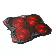 C-TECH chladící podložka pod NTB Zefyros (GCP-01R), casual gaming, 17, 3", červené podsvícení, regulace otáček