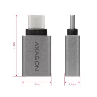 AXAGON RUCM-AFA, redukce USB-C (M) -> USB-A (F), USB 3.2 Gen 2, 3A, ALU AXAGON RUCM-AFA, redukce USB-C (M) -> USB-A (F), USB 3.2 Gen 2, 3A, ALU
