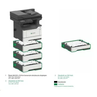 LEXMARK Multifunkční ČB tiskárna MX521ade, A4, 44ppm, 1024MB, barevný LCD displej, duplex, RADF, USB 2.0, LAN LEXMARK Multifunkční ČB tiskárna MX521ade, A4, 44ppm, 1024MB, barevný LCD displej, duplex, RADF, USB 2.0, LAN