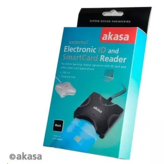 AKASA čtečka karet AK-CR-03BKV2 externí, USB 2.0, podpora čipových karet electronic ID a SMART, černá AKASA čtečka karet AK-CR-03BKV2 externí, USB 2.0, podpora čipových karet electronic ID a SMART, černá