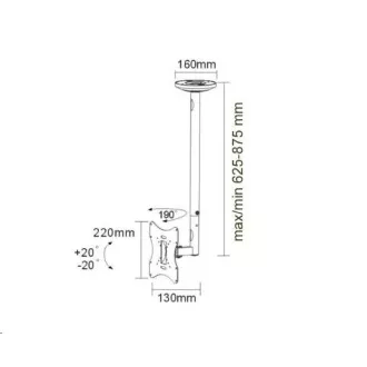 Stropní držák Tv Fiber Mounts DELTA504 Stropní držák Tv Fiber Mounts DELTA504