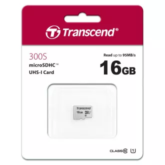 TRANSCEND MicroSDHC karta 16GB 300S, UHS-I U1 + adaptér TRANSCEND MicroSDHC karta 16GB 300S, UHS-I U1 + adaptér
