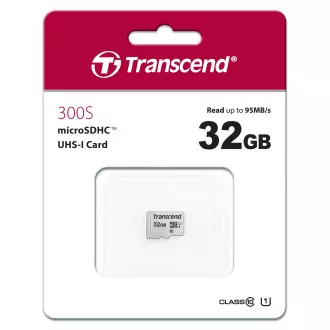 TRANSCEND MicroSDHC karta 32GB 300S, UHS-I U1 + adaptér TRANSCEND MicroSDHC karta 32GB 300S, UHS-I U1 + adaptér