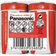 PANASONIC Zinkouhlíkové baterie Red Zinc R20RZ/2P D 1, 5V (shrink 2ks)