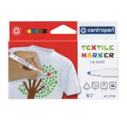 Značkovač Centropen 2739/6 na textil 6 barev válcový hrot 3,5mm