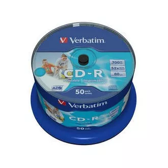 VERBATIM CD-R(50-Pack)Spindle/Inkjet Printable/52x/700MB / Non ID Branded VERBATIM CD-R(50-Pack)Spindle/Inkjet Printable/52x/700MB / Non ID Branded