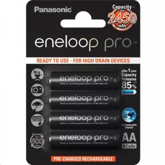 PANASONIC eneloop Pro Nabíjecí Baterie AA 2500mAh 1, 2V HR-3UWXB-4BP (Blistr 4ks) PANASONIC eneloop Pro Nabíjecí Baterie AA 2500mAh 1, 2V HR-3UWXB-4BP (Blistr 4ks)