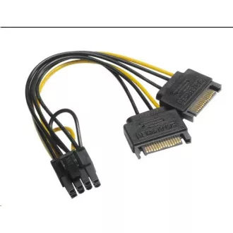 AKASA adaptér napájecí na 6+2pin PCIe (2xSATA male power to a 6+2pin PCIe female connector) AKASA adaptér napájecí na 6+2pin PCIe (2xSATA male power to a 6+2pin PCIe female connector)