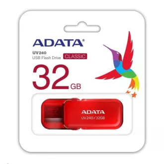 ADATA Flash Disk 32GB UV240, USB 2.0 Dash Drive, červená ADATA Flash Disk 32GB UV240, USB 2.0 Dash Drive, červená