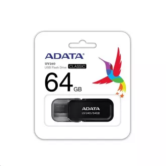 ADATA Flash Disk 64GB UV240, USB 2.0 Dash Drive, černá ADATA Flash Disk 64GB UV240, USB 2.0 Dash Drive, černá
