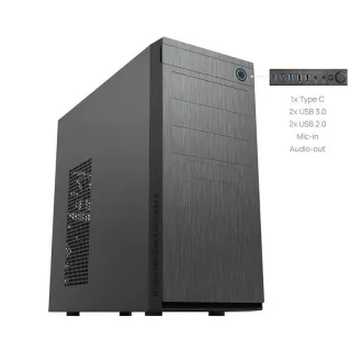 CHIEFTEC skříň Elox Series HC-10B, Miditower, USB 3.0, Black with Hair brush design front panel, bez zdroje CHIEFTEC skříň Elox Series HC-10B, Miditower, USB 3.0, Black with Hair brush design front panel, bez zdroje