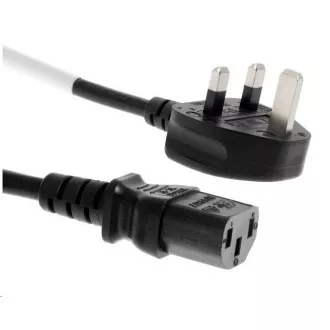 PREMIUMCORD Kabel napájecí 230V, zahnutá zástrčka pro Velkou Británii, 2m PREMIUMCORD Kabel napájecí 230V, zahnutá zástrčka pro Velkou Británii, 2m