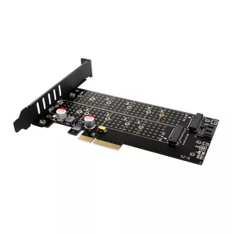 AXAGON PCEM2-DC, PCIe x4 - M.2 NVMe M-key + SATA B-key slot adaptér, chladič, LP AXAGON PCEM2-DC, PCIe x4 - M.2 NVMe M-key + SATA B-key slot adaptér, chladič, LP
