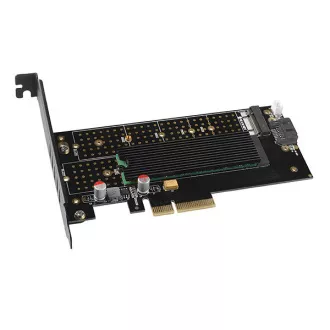 AXAGON PCEM2-DC, PCIe x4 - M.2 NVMe M-key + SATA B-key slot adaptér, chladič, LP AXAGON PCEM2-DC, PCIe x4 - M.2 NVMe M-key + SATA B-key slot adaptér, chladič, LP