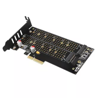 AXAGON PCEM2-DC, PCIe x4 - M.2 NVMe M-key + SATA B-key slot adaptér, chladič, LP AXAGON PCEM2-DC, PCIe x4 - M.2 NVMe M-key + SATA B-key slot adaptér, chladič, LP