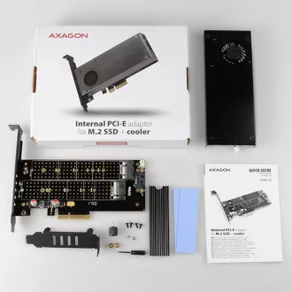 AXAGON PCEM2-DC, PCIe x4 - M.2 NVMe M-key + SATA B-key slot adaptér, chladič, LP AXAGON PCEM2-DC, PCIe x4 - M.2 NVMe M-key + SATA B-key slot adaptér, chladič, LP