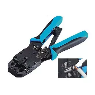Kleště krimpovací PROFI s ráčnou pro konektory RJ10, RJ11, RJ12, RJ45, DEC s odizolovávačem Kleště krimpovací PROFI s ráčnou pro konektory RJ10, RJ11, RJ12, RJ45, DEC s odizolovávačem