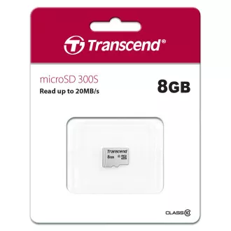 TRANSCEND MicroSDHC karta 8GB 300S, Class 10, bez adaptéru