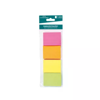 Bloček samolepící 51x38mm 5 neon barev 4x50 listů Concorde Bloček samolepící 51x38mm 5 neon barev 4x50 listů Concorde