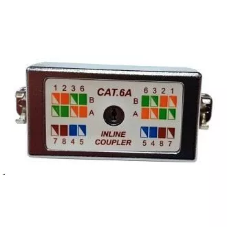 Spojovací box FTP Cat6A narážecí, stříbrná Spojovací box FTP Cat6A narážecí, stříbrná