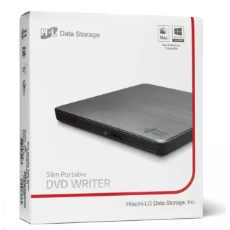 HITACHI LG - externí mechanika DVD-W/CD-RW/DVD±R/±RW/RAM GP60NS60, Slim, Silver, box+SW HITACHI LG - externí mechanika DVD-W/CD-RW/DVD±R/±RW/RAM GP60NS60, Slim, Silver, box+SW