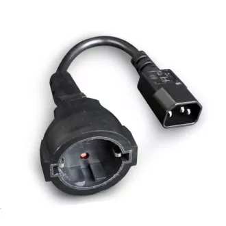GEMBIRD Kabel síťový adaptér C14 (M) -> schuko (F), 15 cm GEMBIRD Kabel síťový adaptér C14 (M) -> schuko (F), 15 cm