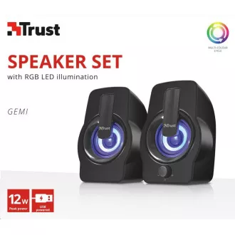 TRUST Gemi RGB 2.0 Speaker Set - černý TRUST Gemi RGB 2.0 Speaker Set - černý