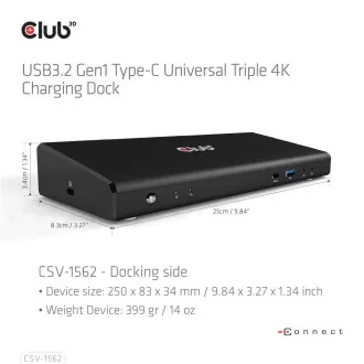 Club3D Dokovací stanice USB-C 13v1, 2xDP, 3xHDMI, 1xUSB-C, 5xUSB, 1xRJ45, 1x3.5mm, černá Club3D Dokovací stanice USB-C 13v1, 2xDP, 3xHDMI, 1xUSB-C, 5xUSB, 1xRJ45, 1x3.5mm, černá