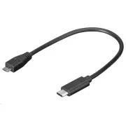 PREMIUMCORD Adaptér USB 3.1 C/male - USB 2.0 Micro-B/male, 0, 2m