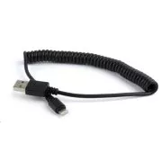 GEMBIRD Kabel USB A Male/Lightning Male, 1, 5m, černý, kroucený