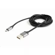 GEMBIRD Kabel USB A Male/Micro B Male 2.0, 1, 8m, opletený, černý, blister