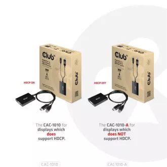 Club3D Adaptér aktivní DisplayPort na Dual Link DVI-D, USB napájení, 60cm, HDCP ON Club3D Adaptér aktivní DisplayPort na Dual Link DVI-D, USB napájení, 60cm, HDCP ON