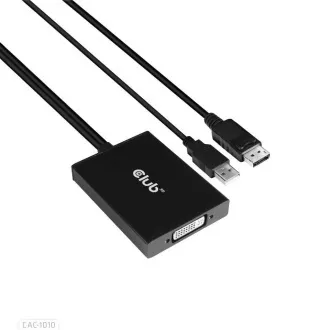 Club3D Adaptér aktivní DisplayPort na Dual Link DVI-D, USB napájení, 60cm, HDCP ON Club3D Adaptér aktivní DisplayPort na Dual Link DVI-D, USB napájení, 60cm, HDCP ON