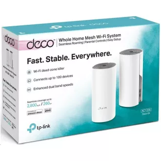 TP-Link Deco E4(2-pack) WiFi5 Mesh (AC1200, 2, 4GHz/5GHz, 2x100Mb/sLAN/WAN) TP-Link Deco E4(2-pack) WiFi5 Mesh (AC1200, 2, 4GHz/5GHz, 2x100Mb/sLAN/WAN)
