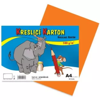 Kreslící karton A4/180g 50 listů oranžový Kreslící karton A4/180g 50 listů oranžový