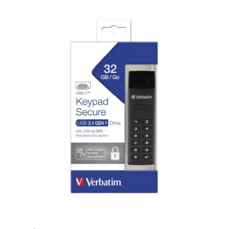 VERBATIM USB C 3.1 Drive 32 GB - Keypad Secure (R:160/W:130 MB/s) GDPR VERBATIM USB C 3.1 Drive 32 GB - Keypad Secure (R:160/W:130 MB/s) GDPR