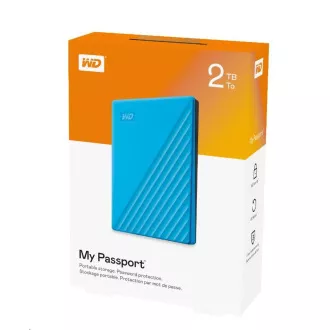 WD My Passport Portable 2TB, Externí HDD, USB 3.0, modrá WD My Passport Portable 2TB, Externí HDD, USB 3.0, modrá